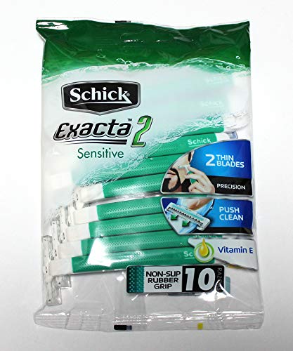 Schick Exacta2 Sensitive Disposable Razor, 10 Count(Pack of 2)